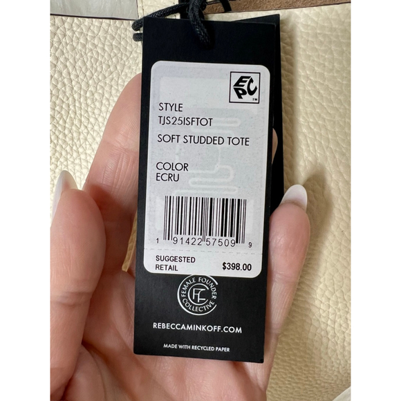 Rebecca Minkoff Soft Studded Large Pebbled Leather Tote Bag - Picture 6 of 6